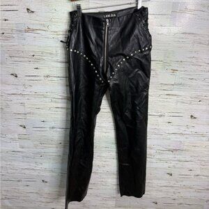 I AM GIA Leather Pants faux black size xs lace up
